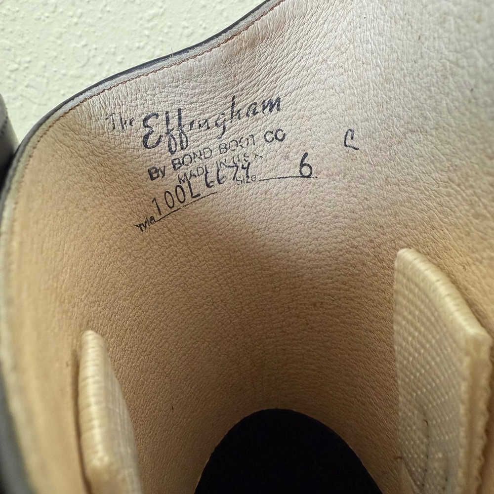 VTG Effingham By Bond Boot Co 6 Black Leather Riding Boots 6 Made USA Equestrian - Picture 5 of 11